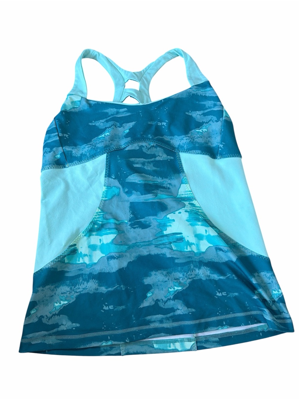 The North Face Womens Teal & Aqua Patterned Workout Tank Top XL